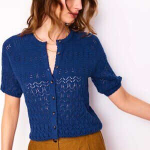 BODEN Elodie Stitch Crew Cardigan (L)